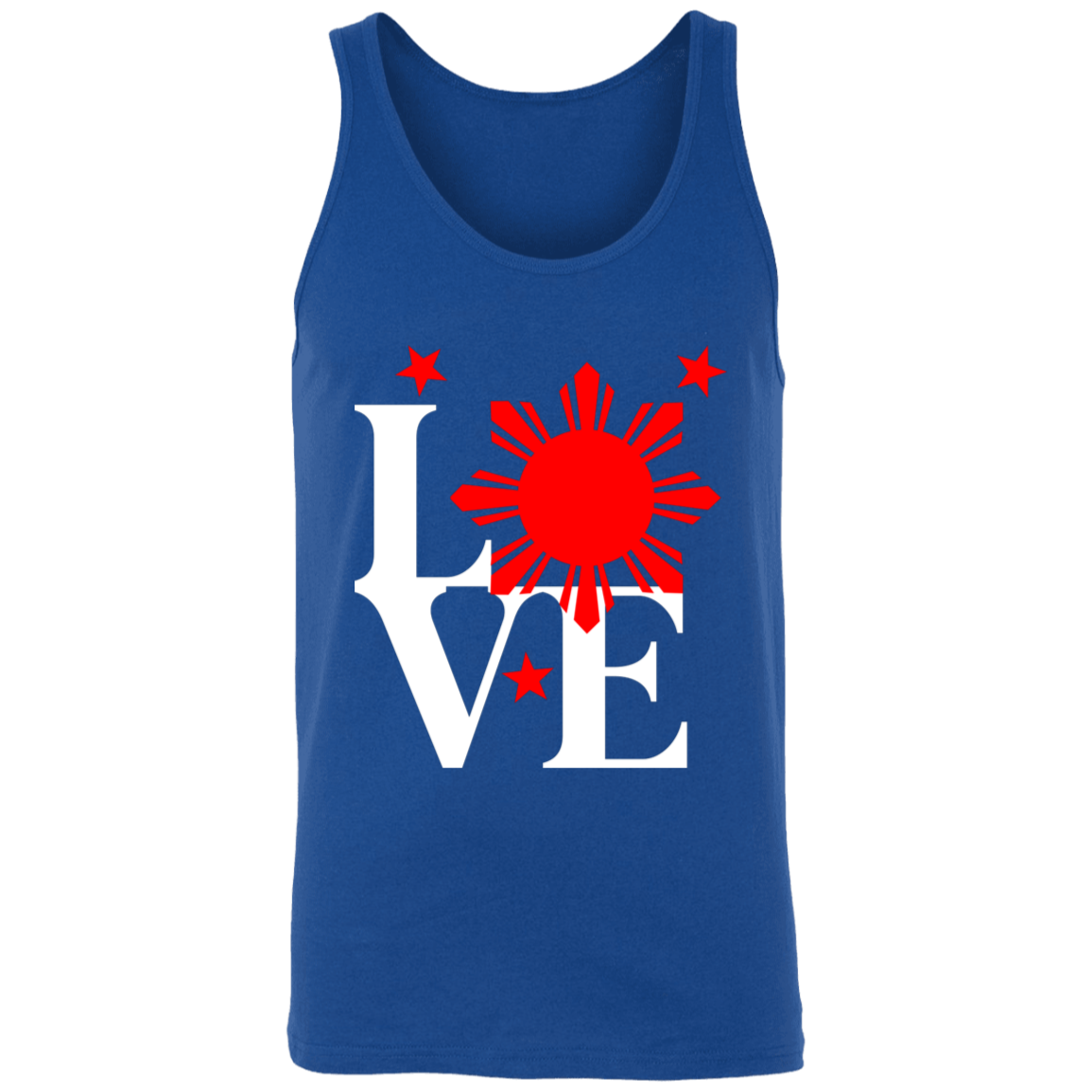 Love with Red Sun and Stars Unisex Cotton Tank Top