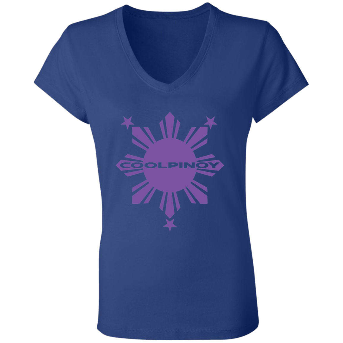 CoolPinoy Ube Ladies' Jersey V-Neck T-Shirt