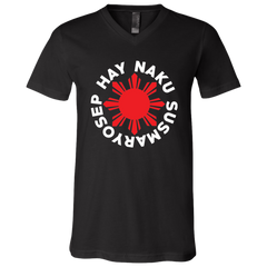 Hay Naku Susmaryosep Red Sun Unisex Jersey V-Neck T-Shirt