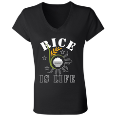 RIce is Life Seeds Ladies Jersey V-Neck T-Shirt