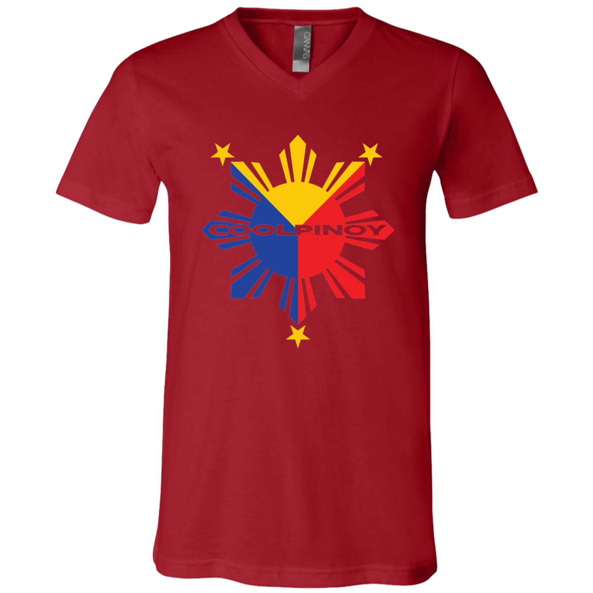 CoolPinoy Tricolor Unisex Jersey V-Neck T-Shirt