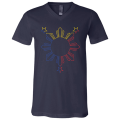 Sun and Stars Outline Unisex Jersey V-Neck T-Shirt