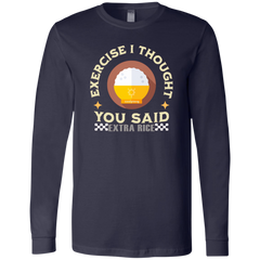 Exercise I Thought You Said Extra Rice Yellow Unisex Jersey Long Sleeve T-Shirt