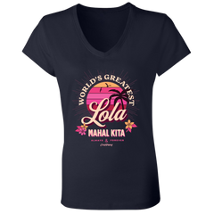 Worlds Greatest Lola Ladies Jersey V-Neck T-Shirt