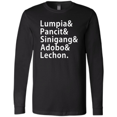 Lumpia Pancit Sinigang Adobo Lechon Mens Jersey Long Sleeve T-Shirt