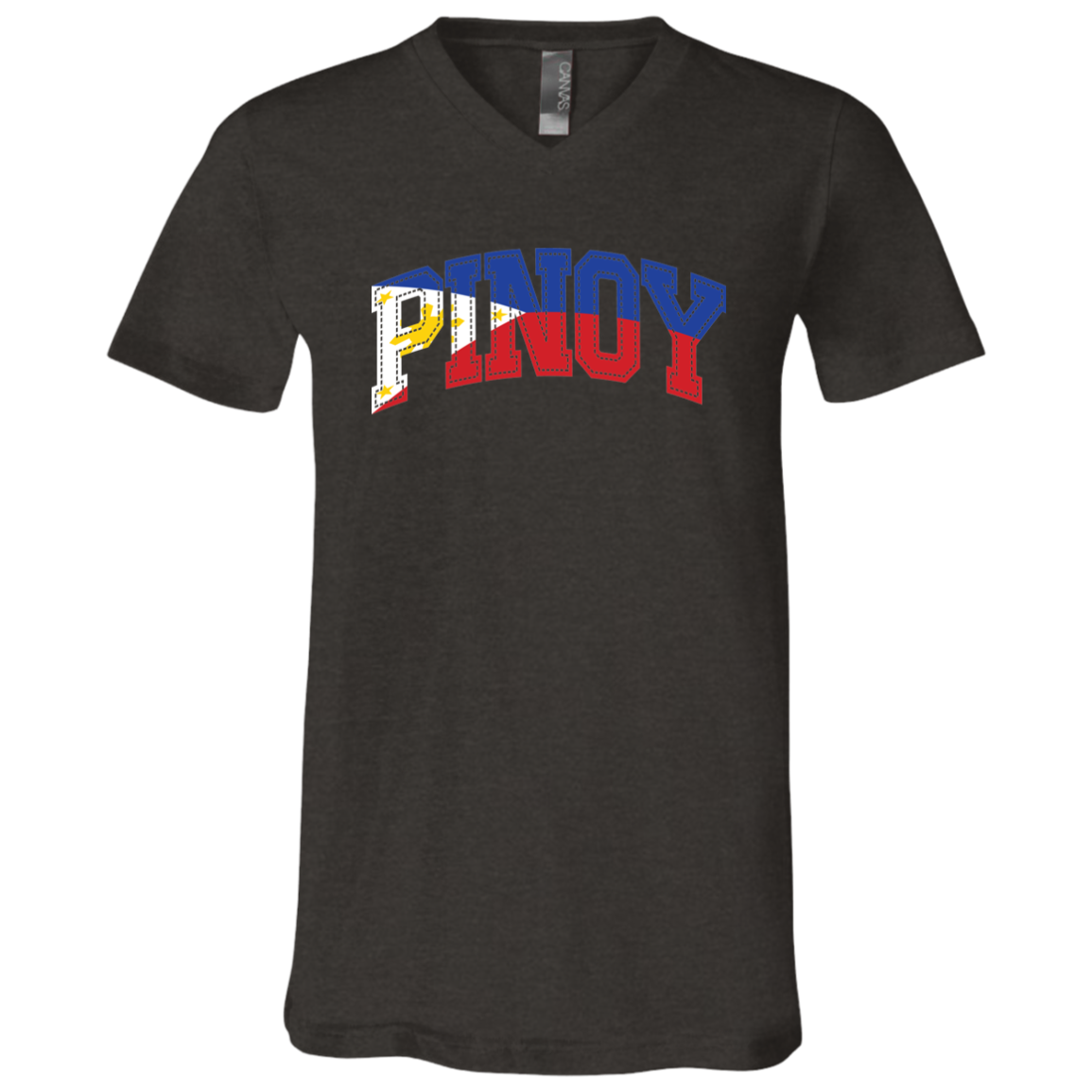 Pinoy with Flag Embedded Unisex Jersey V-Neck T-Shirt