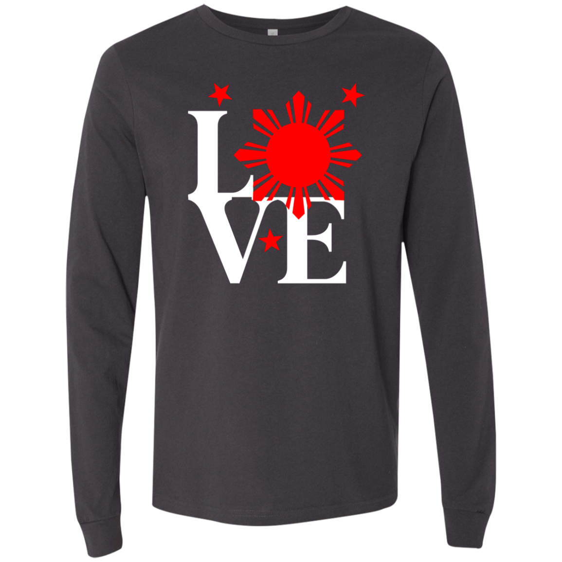 Love with Red Sun and Stars Unisex Jersey Long Sleeve T-Shirt