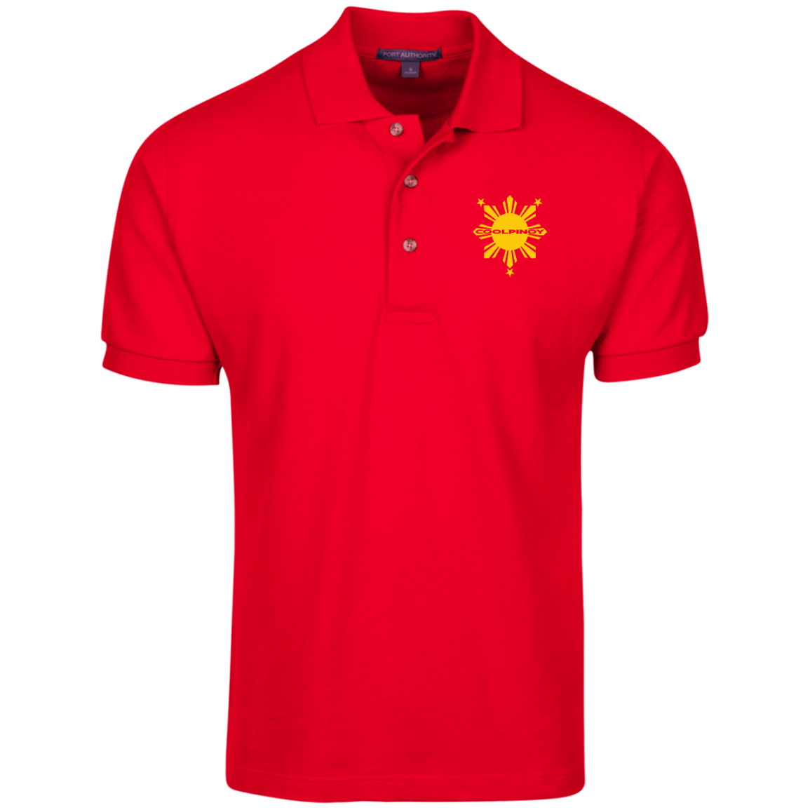 CoolPinoy Logo Mid Yellow Cotton Knit Polo