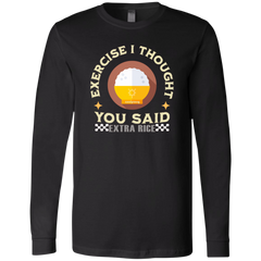 Exercise I Thought You Said Extra Rice Yellow Unisex Jersey Long Sleeve T-Shirt