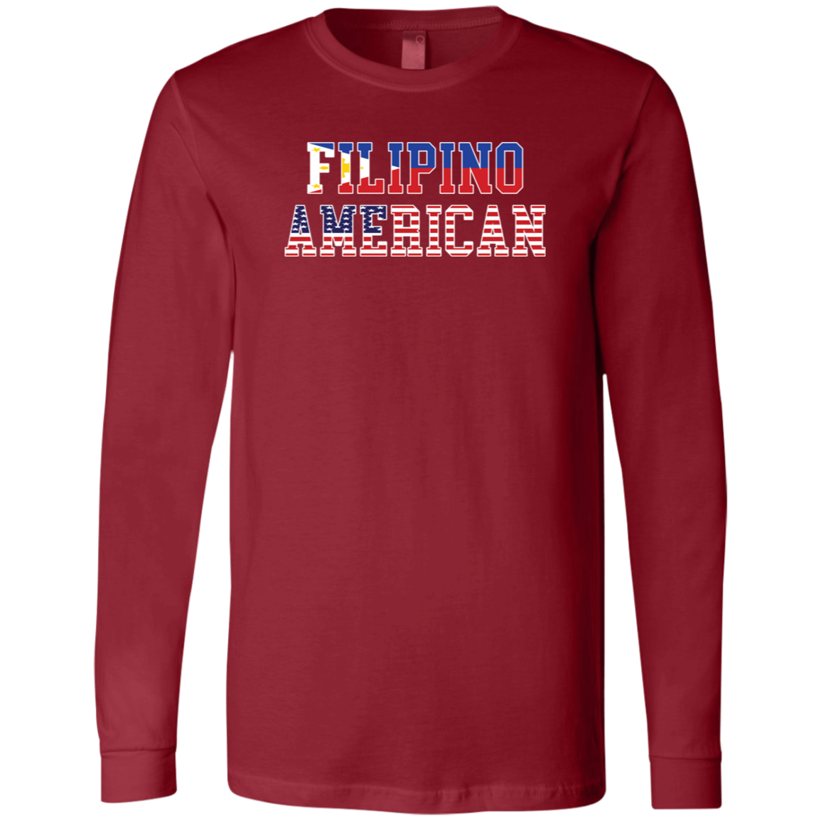 Filipino American Flags Unisex Jersey Long Sleeve T-Shirt