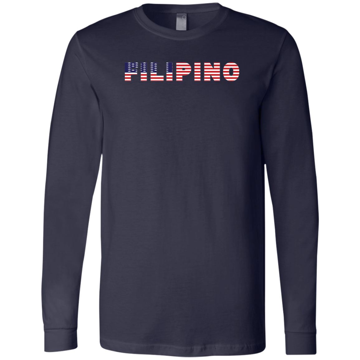 Filipino with US Flag Embedded Unisex Jersey Long Sleeve T-Shirt