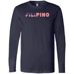 Filipino with US Flag Embedded Unisex Jersey Long Sleeve T-Shirt