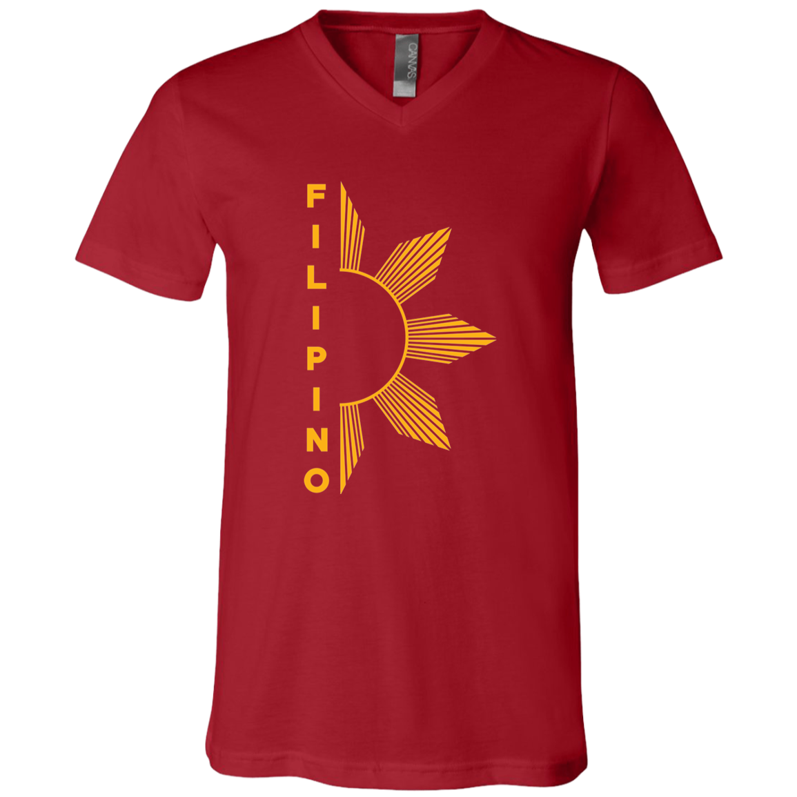 Filipino Half Sun Unisex Jersey V-Neck T-Shirt