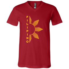 Filipino Half Sun Unisex Jersey V-Neck T-Shirt