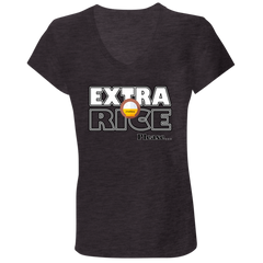 Extra Rice Please Ladies Jersey V-Neck T-Shirt