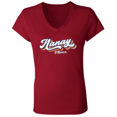 Nanay I Love U Ladies Jersey V-Neck T-Shirt