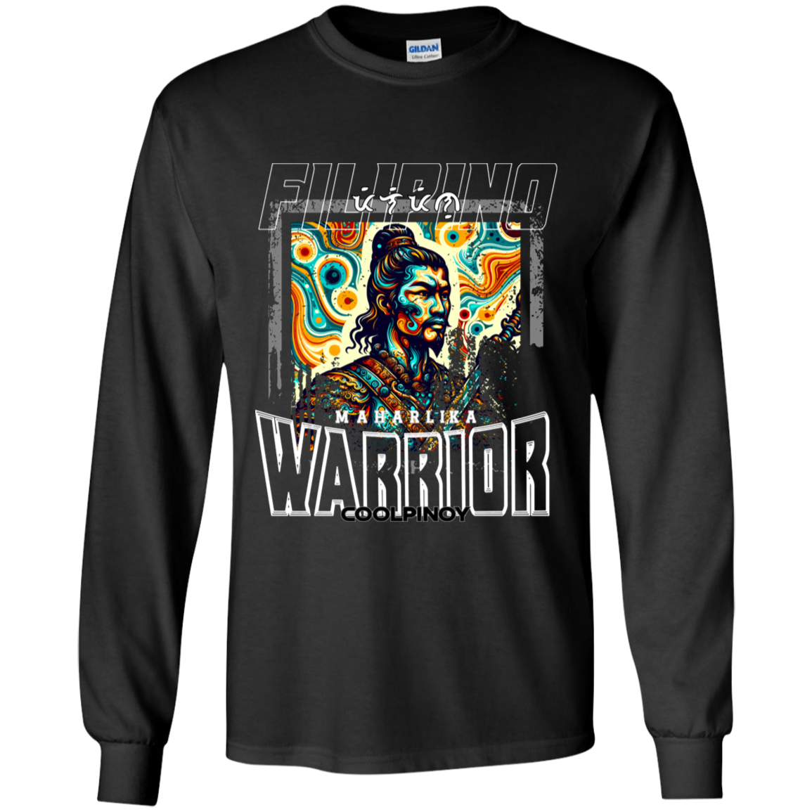 Filipino Warrior Distressed Youth Long Sleeve T-Shirt