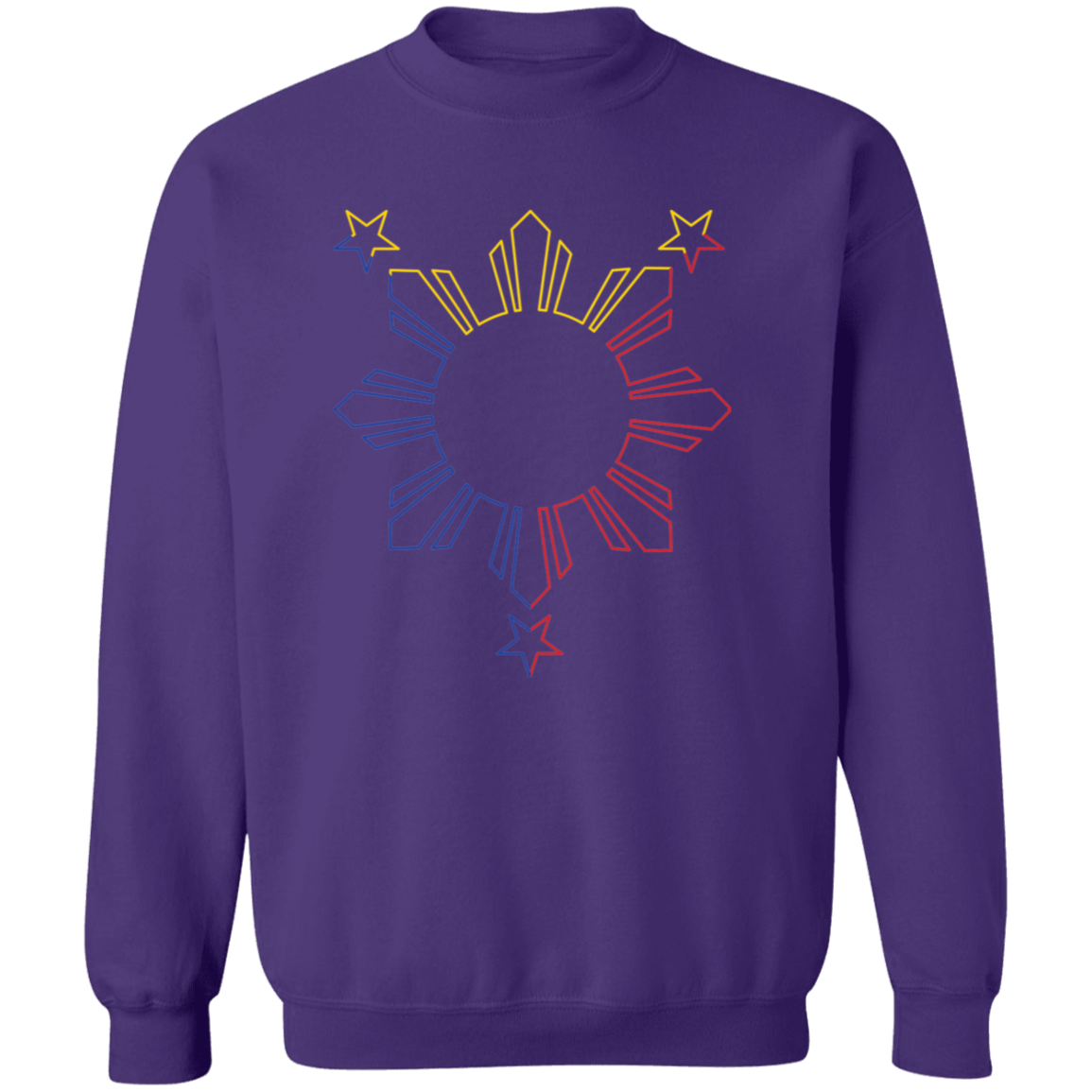 Sun and Stars Outline Unisex Crewneck Pullover Sweatshirt