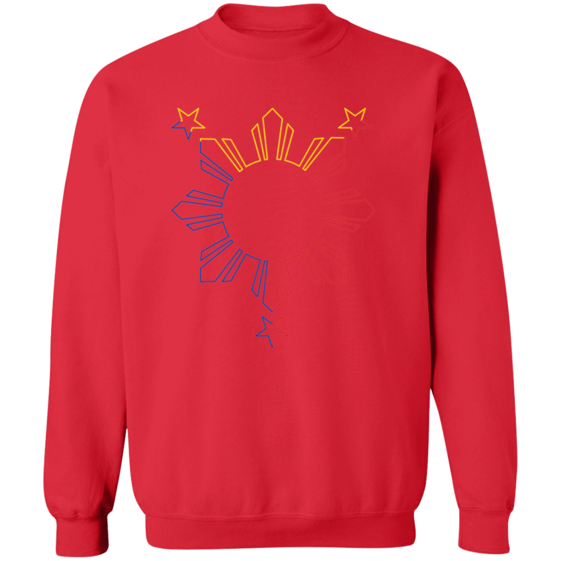 Sun and Stars Outline Unisex Crewneck Pullover Sweatshirt