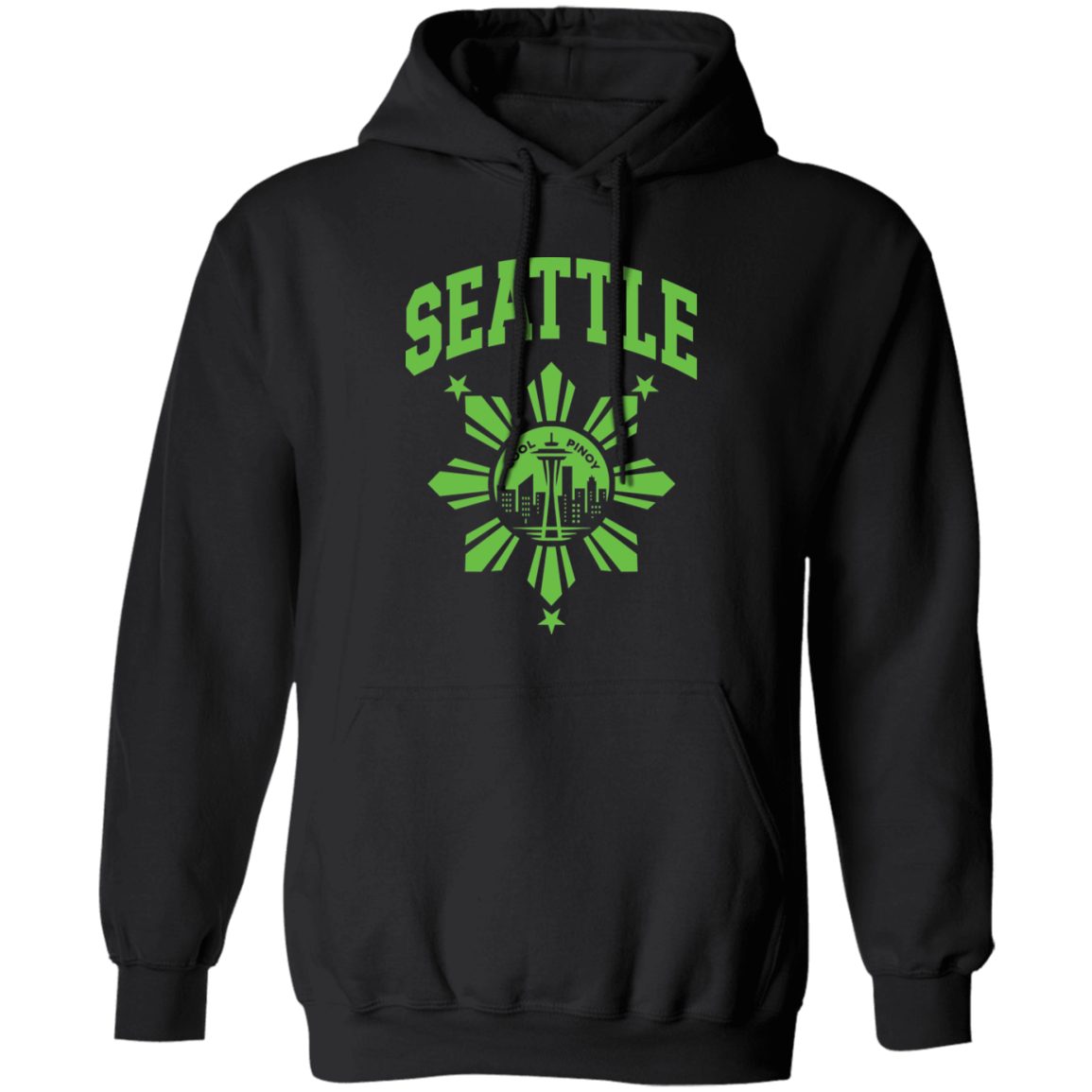 Seattle with Sun and Stars Unisex Pullover Hoodie