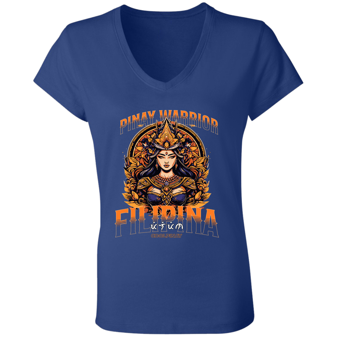 Pinay Warrior Filipina Ladies' Jersey V-Neck T-Shirt