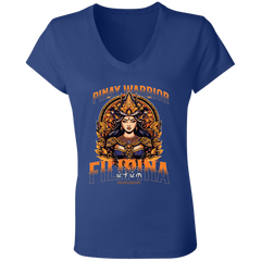 Pinay Warrior Filipina Ladies' Jersey V-Neck T-Shirt