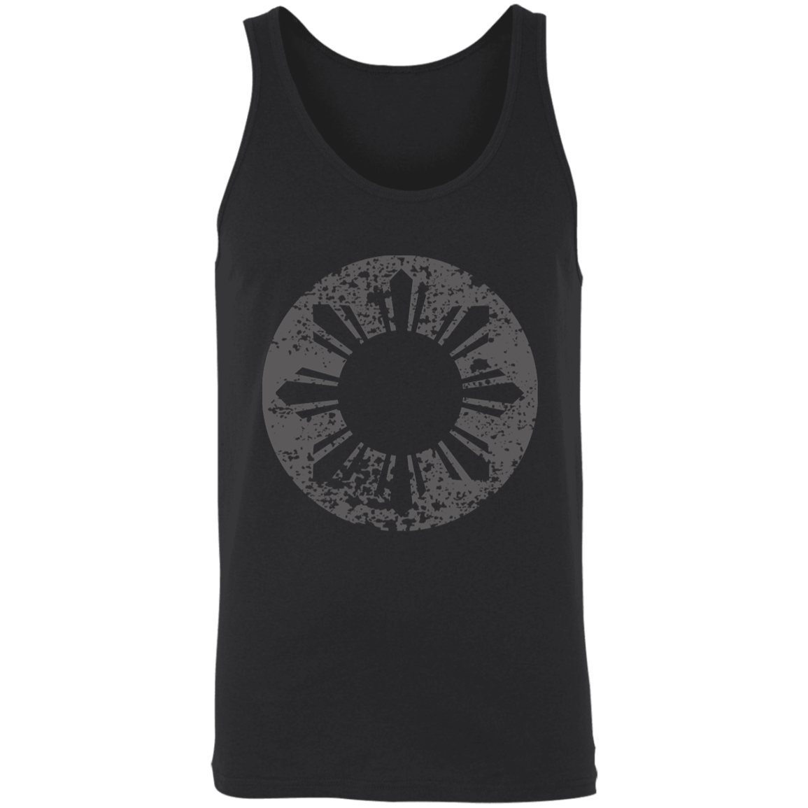 Sun and Stars in Circle Distressed Unisex Cotton Tank Top