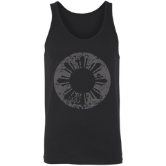 Sun and Stars in Circle Distressed Unisex Cotton Tank Top