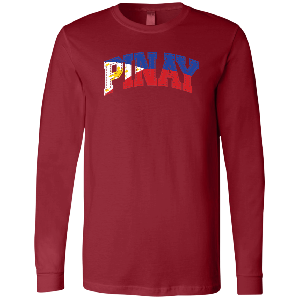 Pinay with Flag Embedded Unisex Jersey Long Sleeve T-Shirt