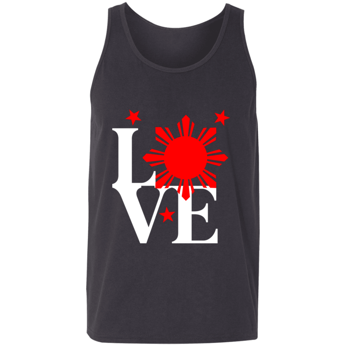 Love with Red Sun and Stars Unisex Cotton Tank Top