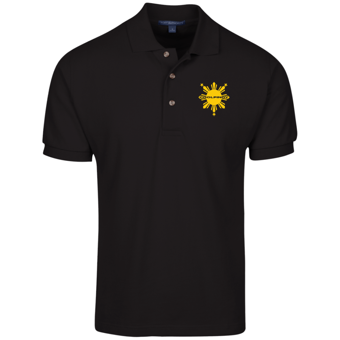 CoolPinoy Logo Mid Yellow Cotton Knit Polo