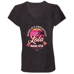 Worlds Greatest Lola Ladies Jersey V-Neck T-Shirt