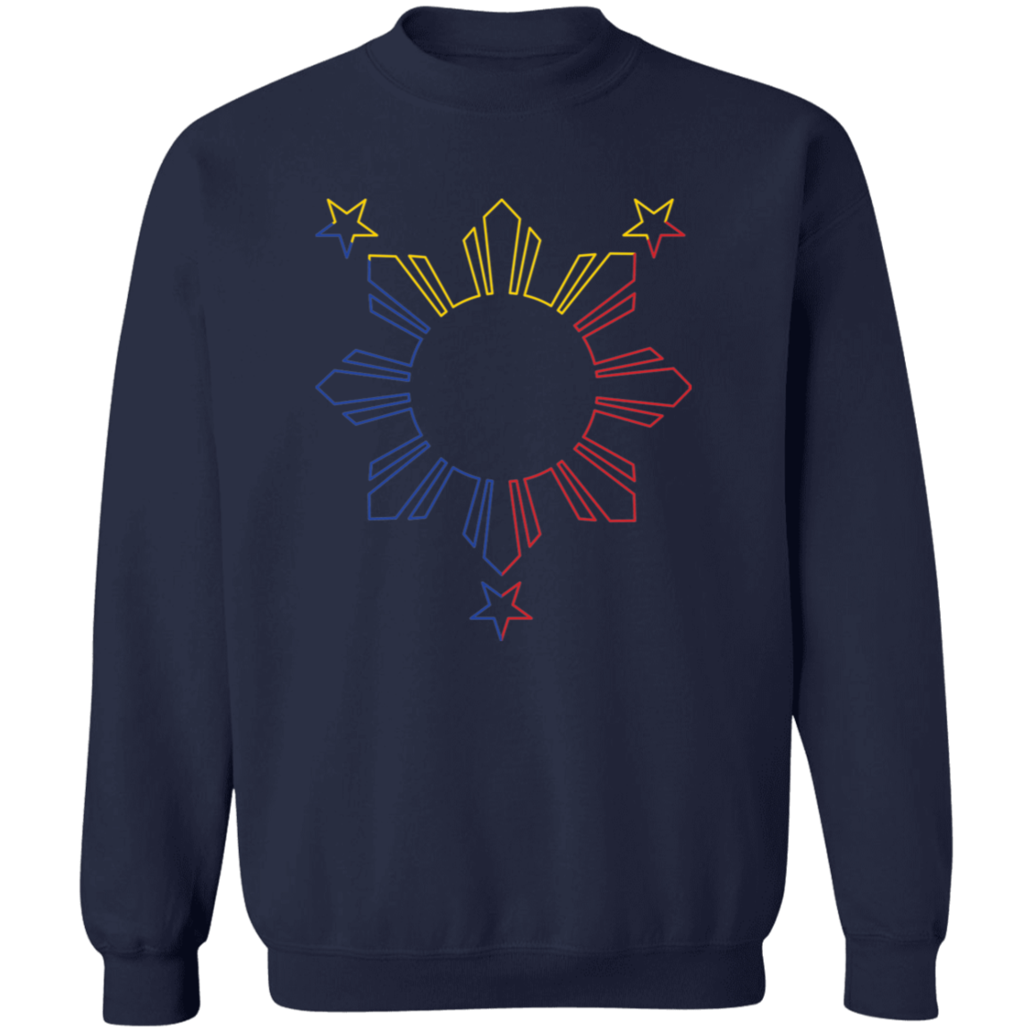 Sun and Stars Outline Unisex Crewneck Pullover Sweatshirt