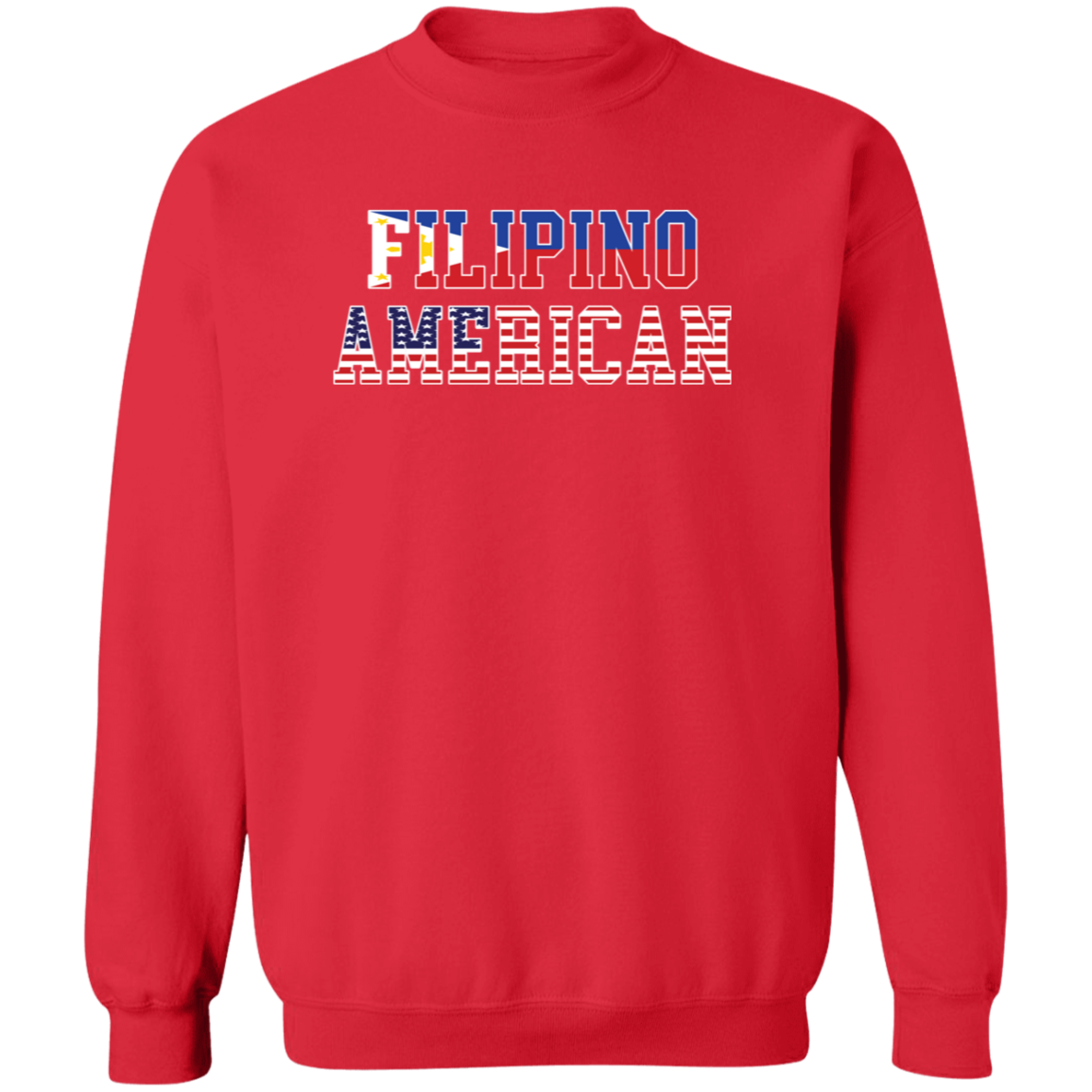 Filipino American Flags Unisex Crewneck Pullover Sweatshirt