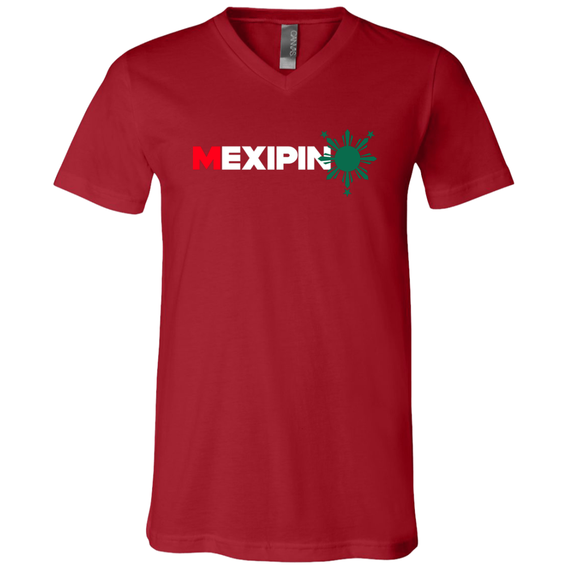 Mexipino with Sun Unisex Jersey V-Neck T-Shirt