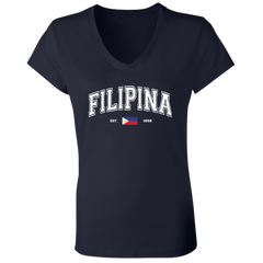 Filipina Est 1898 Ladies' Jersey V-Neck T-Shirt