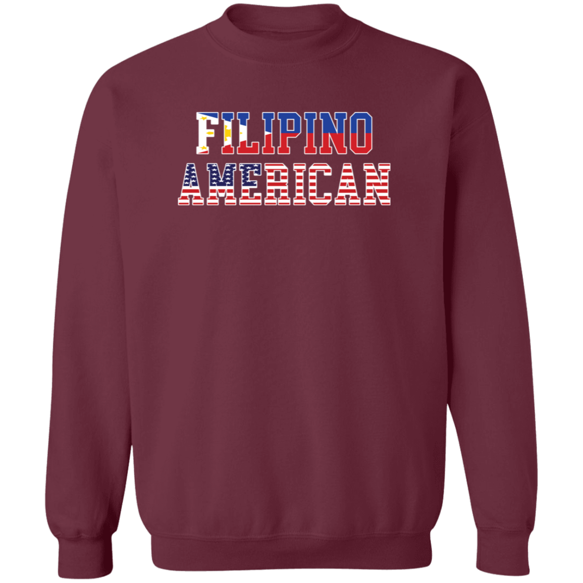 Filipino American Flags Unisex Crewneck Pullover Sweatshirt