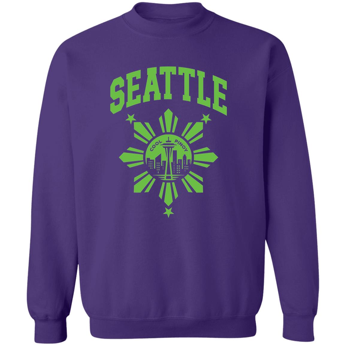 Seattle with Sun and Stars Unisex Crewneck Pullover Sweatshirt