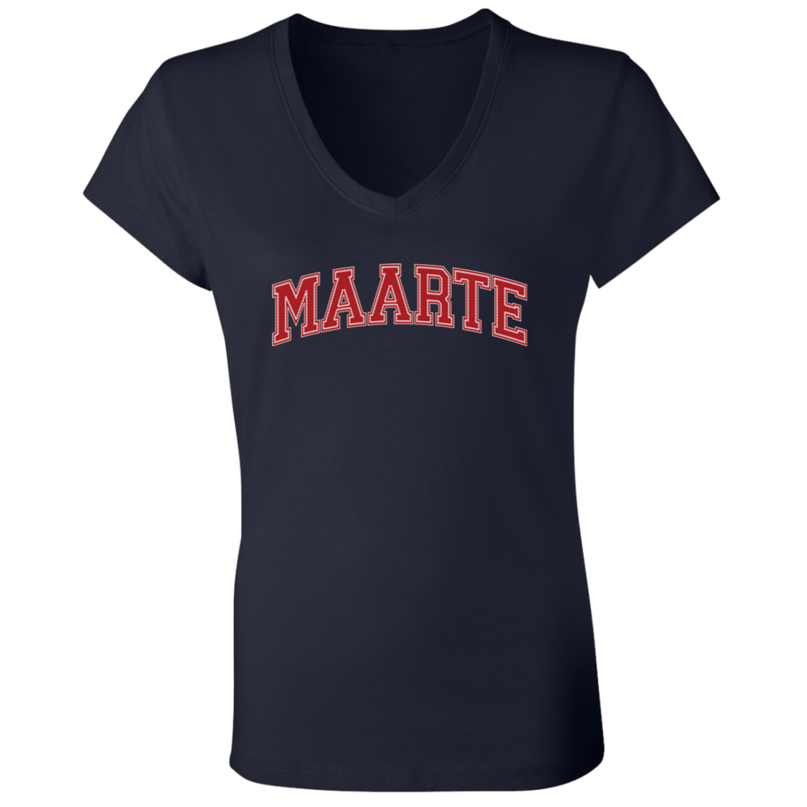 Maarte University Ladies Jersey V-Neck T-Shirt