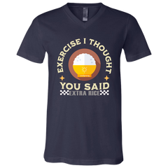 Exercise I Thought You Said Extra Rice Yellow Unisex Jersey V-Neck T-Shirt