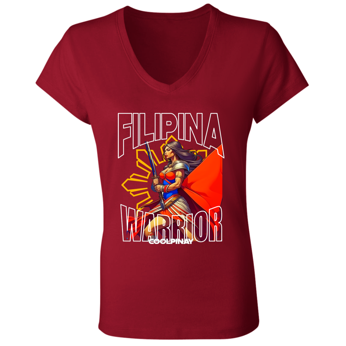 Filipina Warrior Ladies' Jersey V-Neck T-Shirt