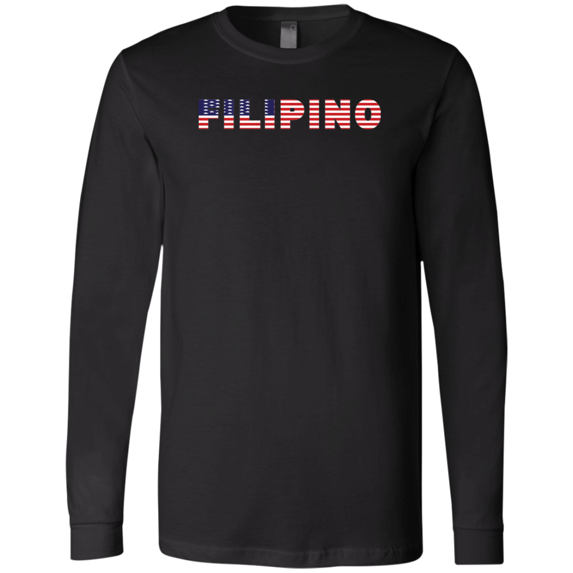 Filipino with US Flag Embedded Unisex Jersey Long Sleeve T-Shirt