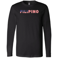 Filipino with US Flag Embedded Unisex Jersey Long Sleeve T-Shirt