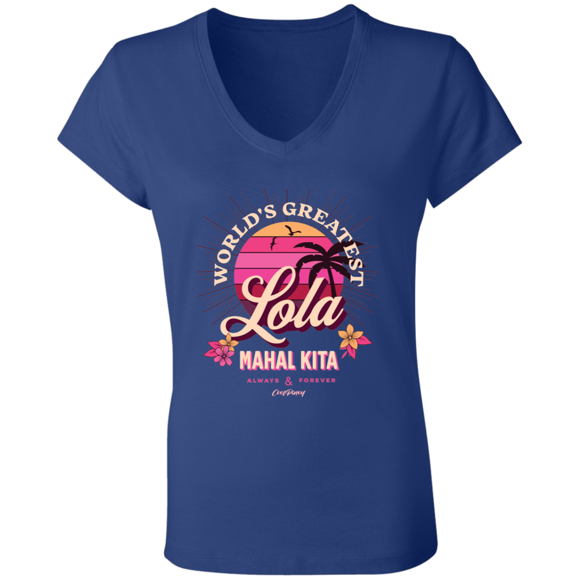 Worlds Greatest Lola Ladies Jersey V-Neck T-Shirt