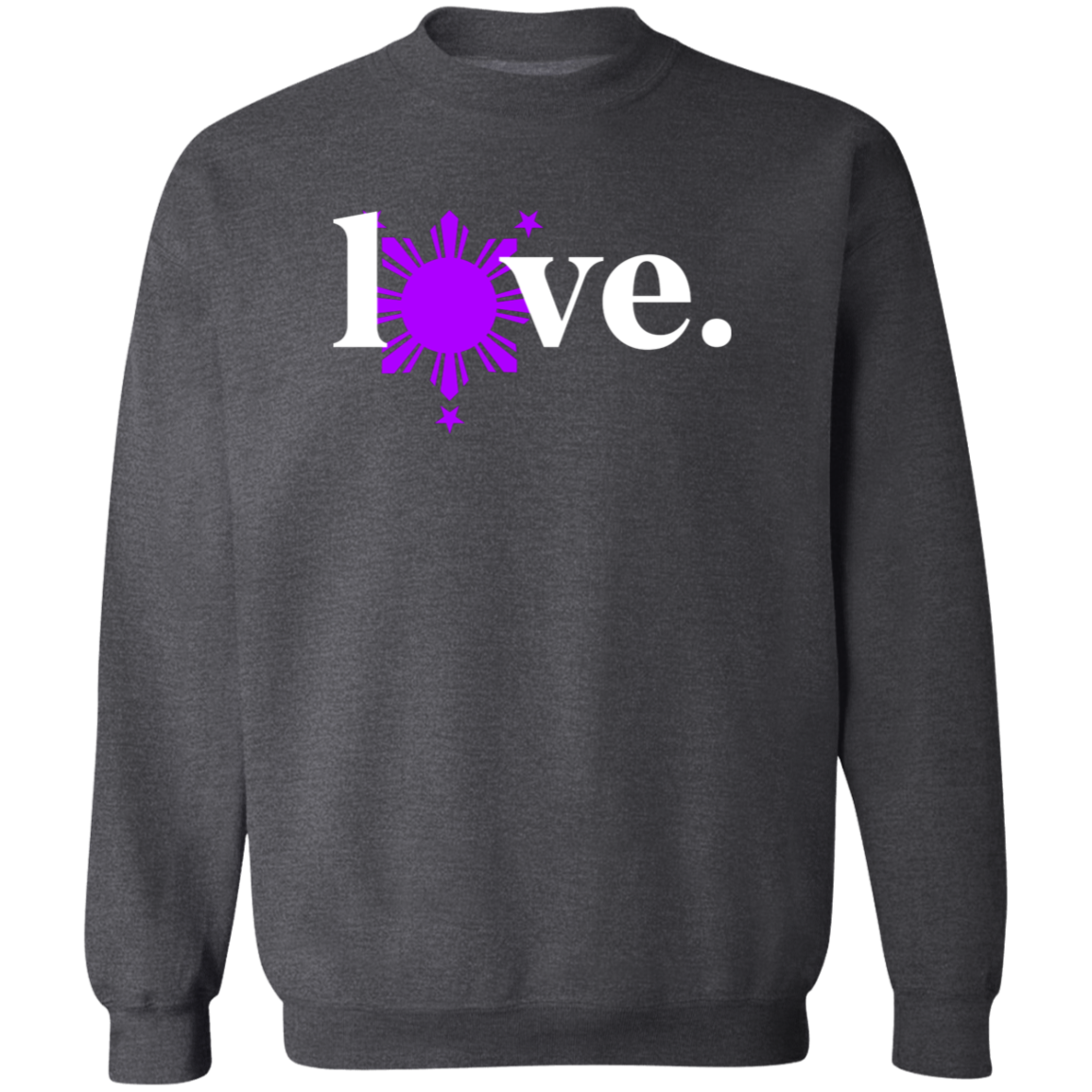 Love with Purple Sun and Stars Unisex Crewneck Pullover Sweatshirt