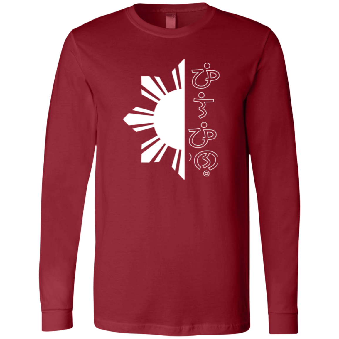 Filipino in Baybayin Script Half Sun Mens Jersey Long Sleeve T-Shirt