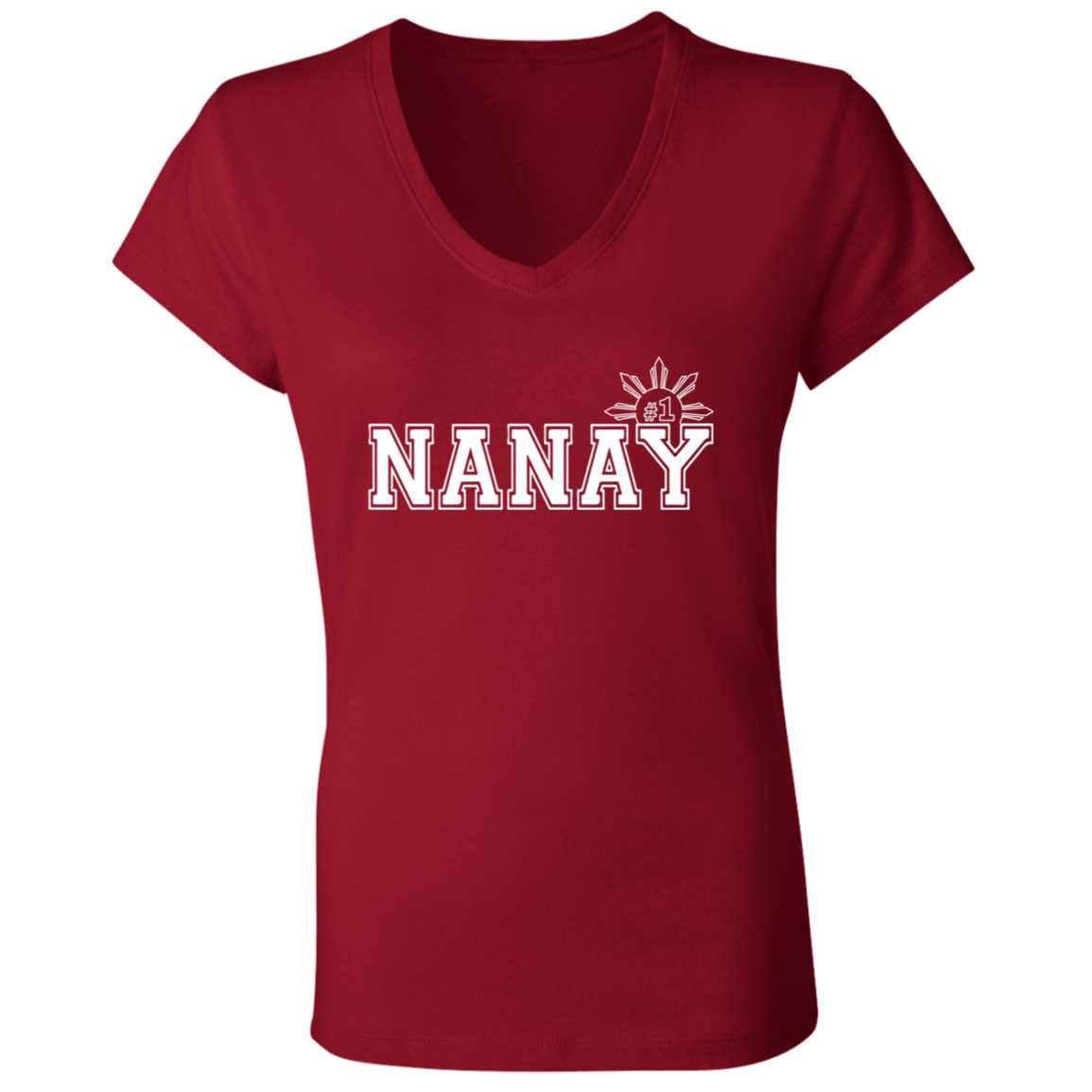 No 1 Nanay Ladies Jersey V-Neck T-Shirt