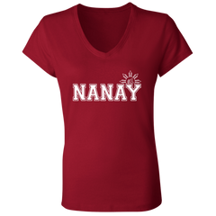 No 1 Nanay Ladies Jersey V-Neck T-Shirt