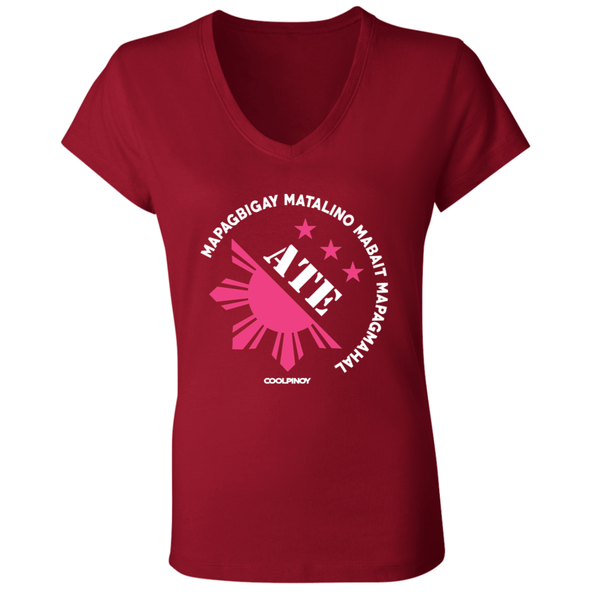 Matalino Mapagmahal Ate Ladies Jersey V-Neck T-Shirt