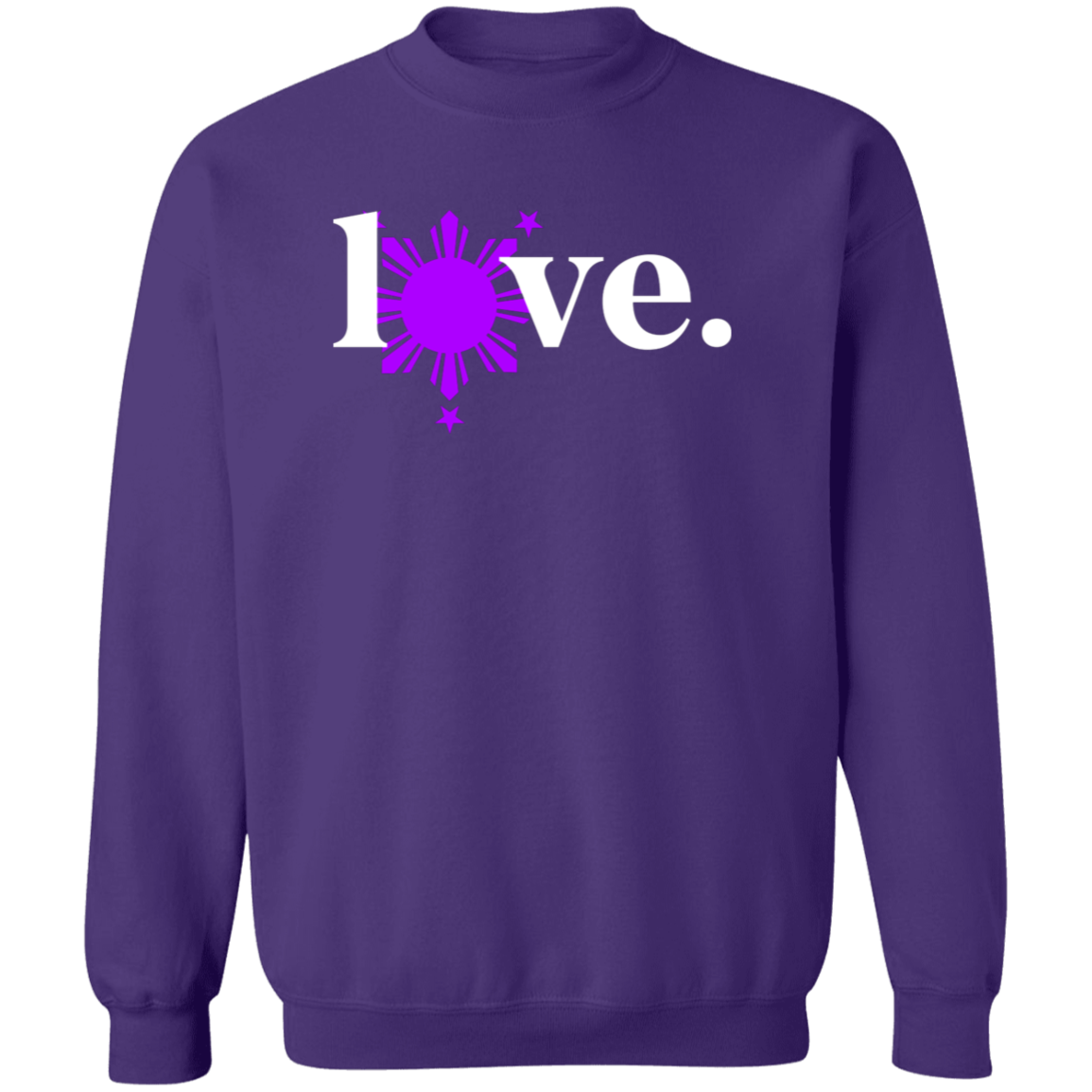 Love with Purple Sun and Stars Unisex Crewneck Pullover Sweatshirt